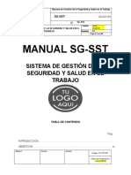 Manual SG-SST: Sistema de Gestión de La Seguridad Y Salud en El Trabajo