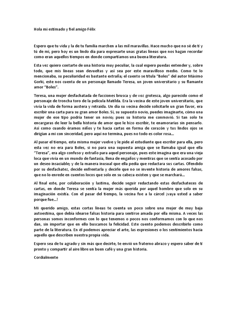 Hola Mi Estimado y Fiel Amigo Felix | PDF