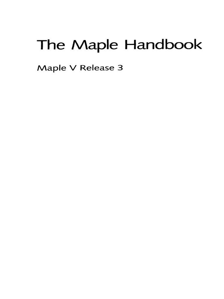 Vdoc Pub The Maple Handbook Maple V Release 3 Pdf Parameter