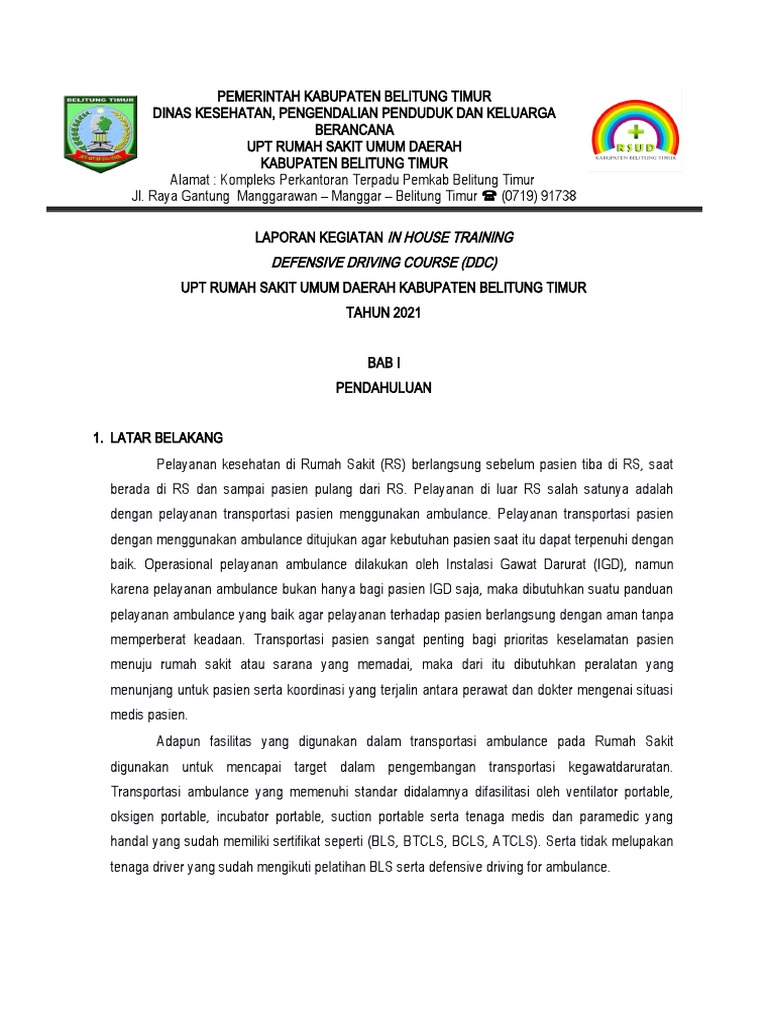 Laporan Kegiatan Defensive Driving Course PDF