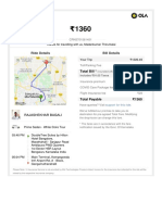 Ola ride receipt from Bangalore to Kempegowda Int'l Airport