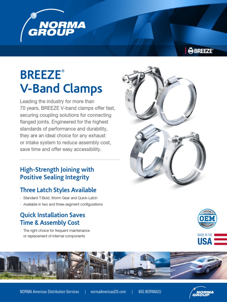 Breeze VBand Clamps HighStrength Joining With Positive Sealing