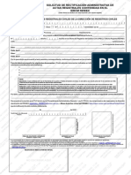 Formato Solicitud Rectificación Administrativa de Actas Registrales Contenidas en El SIRCM RENIEC