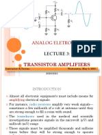 Lecture 3 - Transistor Amplifiers