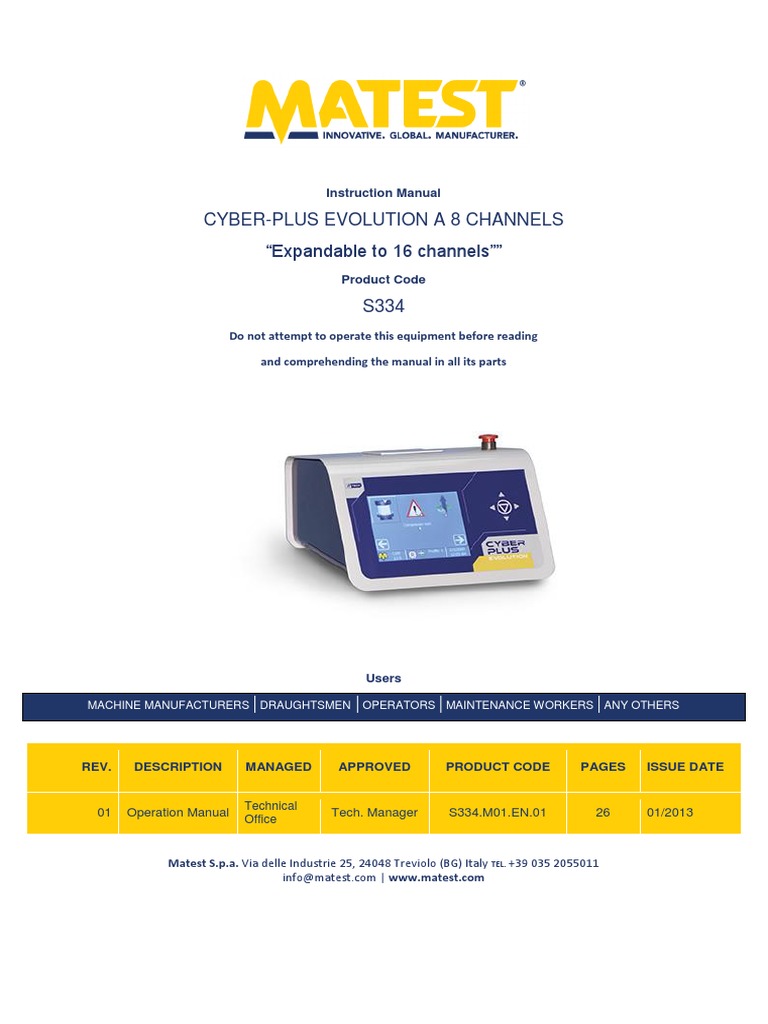 Cyber-Plus Evolution Operation Manual | PDF | Safety | Switch