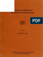 Laws Governing Marine Inspection by United States Coast Guard Treasury Dept. (1965)