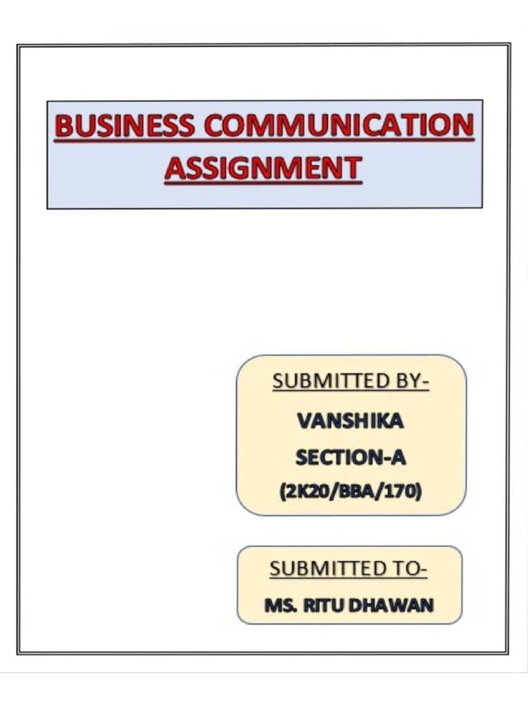 business communication assignment pdf
