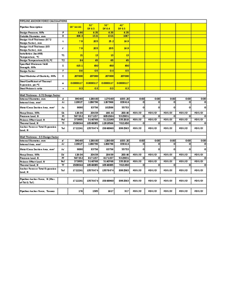 Pipeline Anchor Force Calculation PDF Strength Of Materials Mechanics
