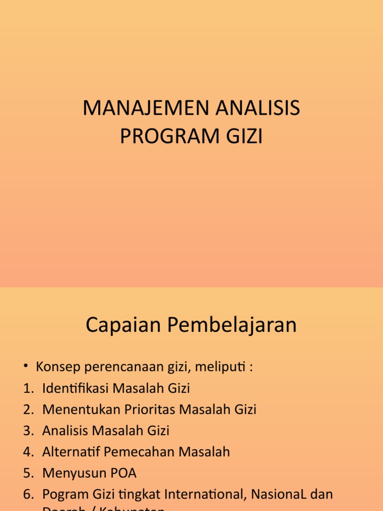 Manajemen Program Gizi Terencana | PDF | Karier & Perkembangan ...