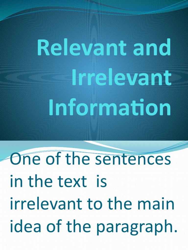 Relevant and Irrrelevant Information | PDF | Bat | Organisms