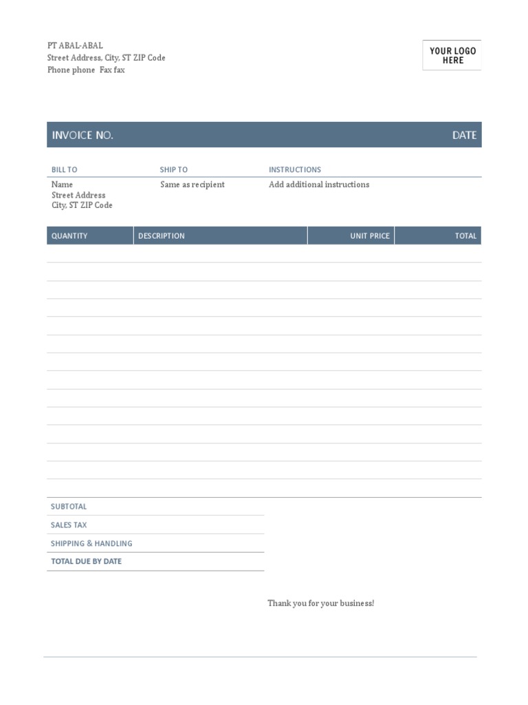 Invoice Template for Businesses | PDF