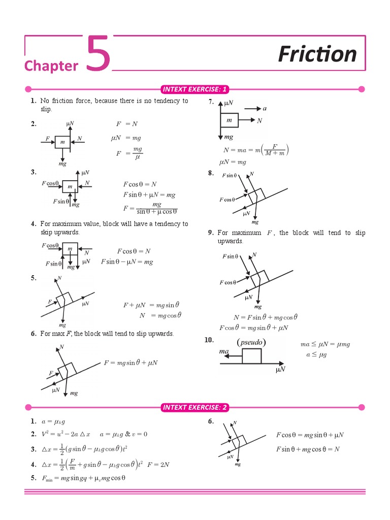 Understanding Friction in Physics Exercises | PDF | Friction | Force