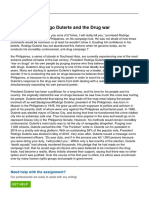 Rodrigo Duterte and The Drug War: Need Help With The Assignment?