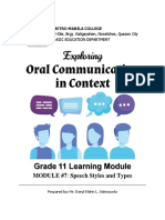 Y5nldiwih Module 7 Oral Communication in Context
