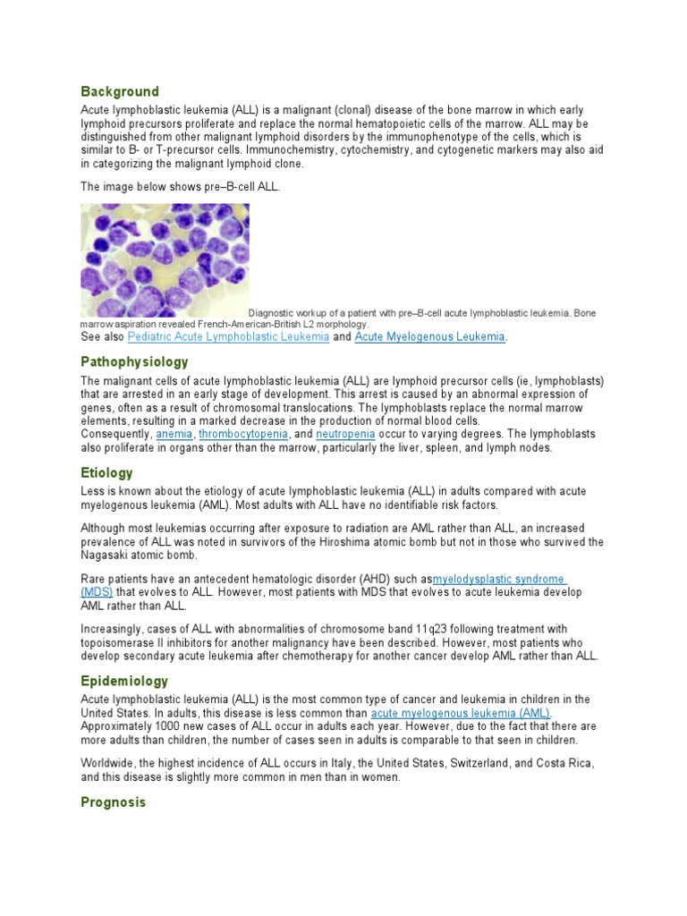 Acute Lymphoblastic Leukemia in Children | PDF | Leukemia | Clinical ...