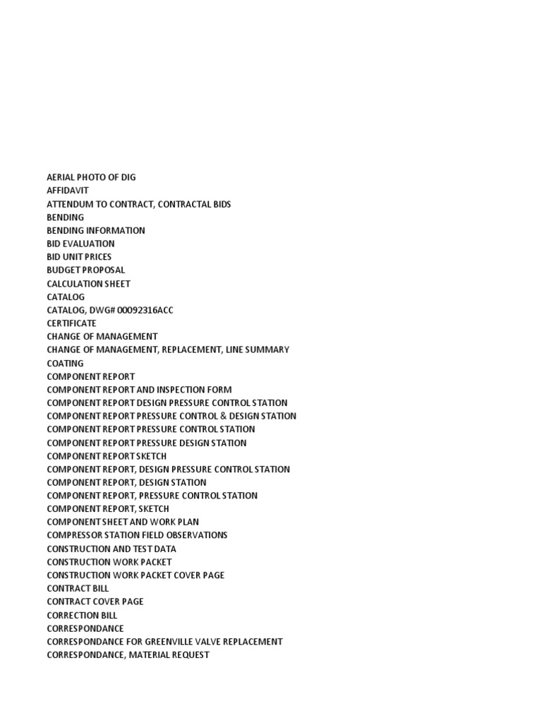 Pipeline Documentation and Equipment List | PDF | Pipe (Fluid ...