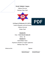 Mechi Multiple Campus: Lab Report of Mathematics-II (CAMT-154)