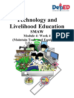 Technology and Livelihood Education: Module 4: Week 4 (Maintain Tools and Equipment)