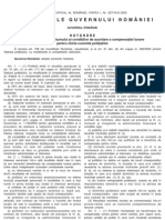 H.G. Nr. 284/2005 Privind Stabilirea Cuantumului Si Conditiilor de Acordare A Compensatiei Lunare Pentru Chirie Politistilor