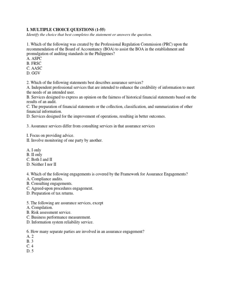 Aud Theo Quiz 1 | PDF | Audit | Financial Audit