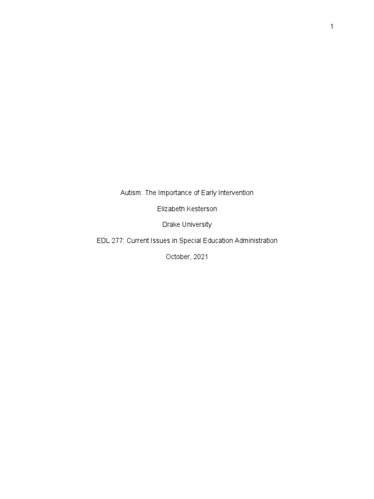 Early Intervention for Autism Success | PDF | Developmental Disorder ...