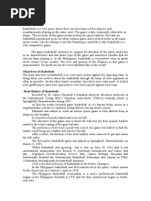 Objectives of Basketball