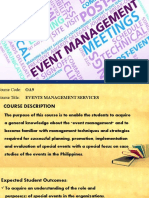 Events Management Course Overview