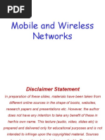 Mobile and Wireless Networks