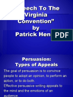 " Speech To The Virginia Convention" by Patrick Henry