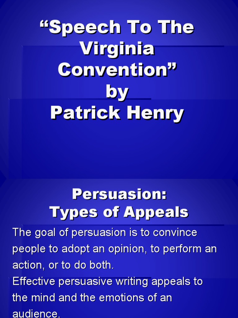 Speech To The Virginia Convention PDF Persuasion Judas Iscariot