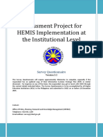 Assessment Project For HEMIS Implementation at The Institutional Level