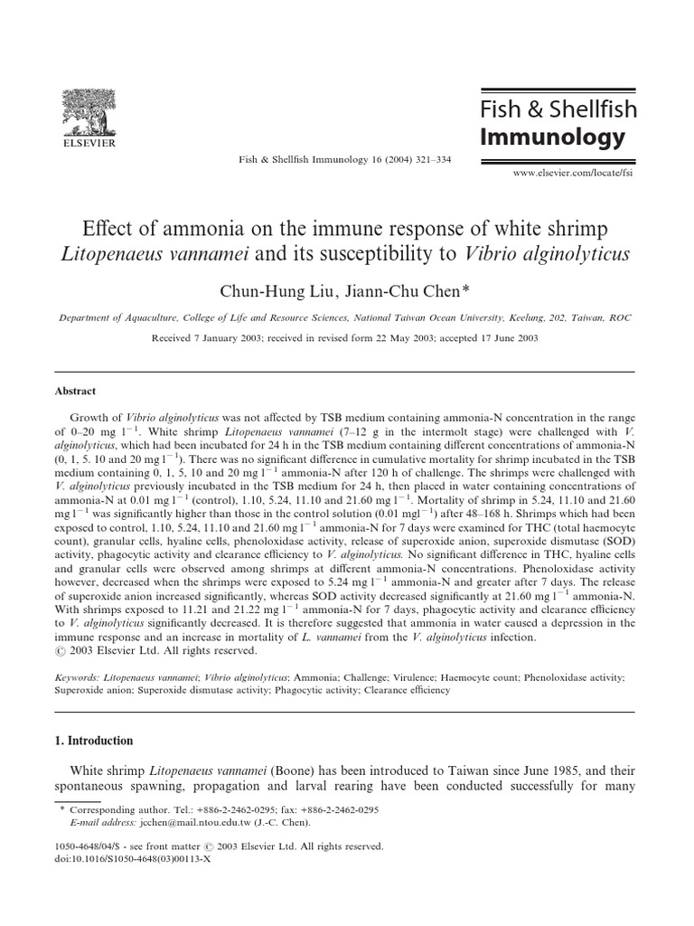 Immunology Fish & Shellfish PDF Superoxide Dismutase Superoxide