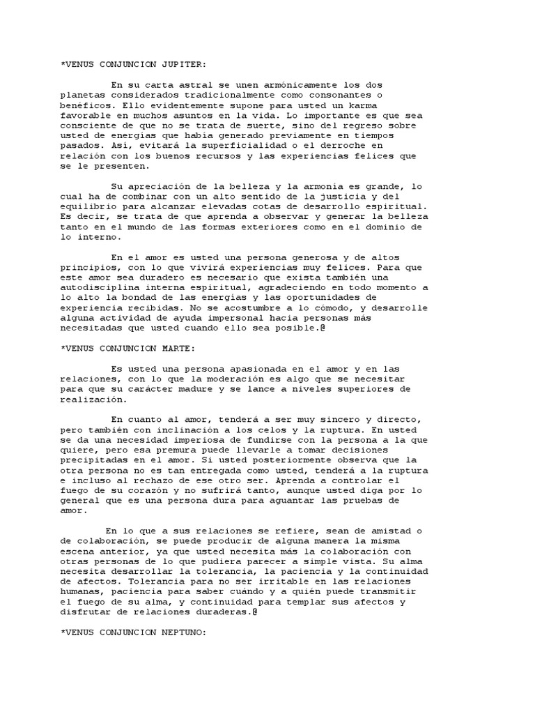 Influencia de Venus en la Carta Astral | PDF | Amor | Belleza