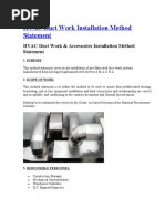 Hvac Duct Work Installation Method Statement