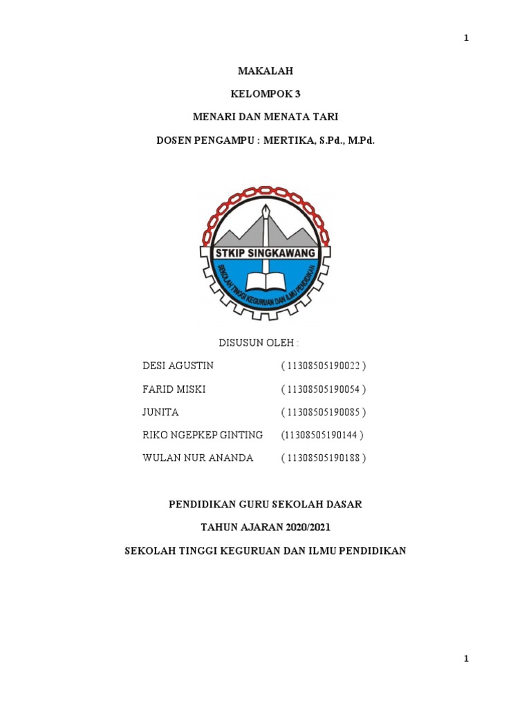 Menari dan Menata Tari: Konsep dan Proses | PDF