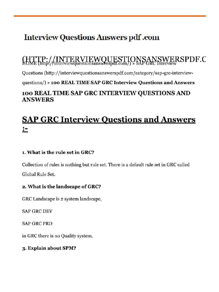 Grc Interview Questions And Answers