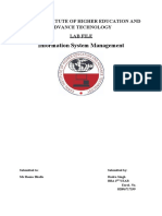 Information System Management: Kamal Institute of Higher Education and Advance Technology Lab File