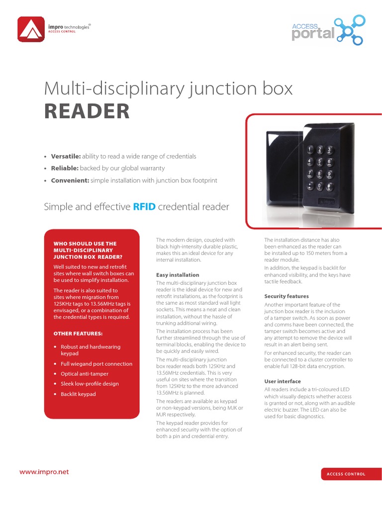 Junction Box Reader - Datasheet | PDF | Manufactured Goods ...