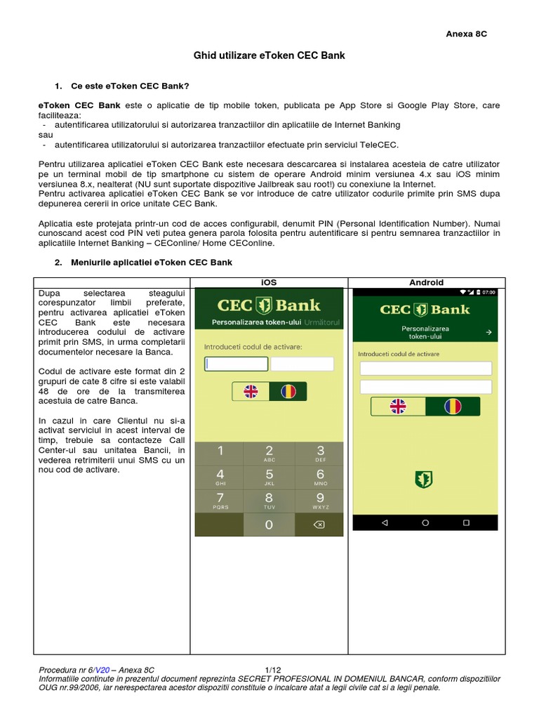 Ghid de Utilizare Etoken CEC Bank | PDF