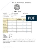 DAKSH BHARDWAJ TERM I Report Card