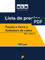 KLK Tarifa Precios Puesta A Tierra España Abril-Junio 2022