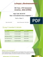 Paper Code: MC-EE-401: Paper: Environmental Science Assignment - I