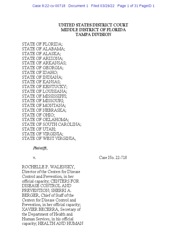 Florida federal mask lawsuit