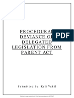 Procedural Deviance of Delegated Legislation From Parent Act
