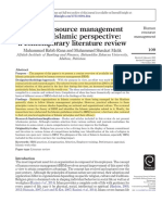 Human Resource Management From An Islamic Perspective: A Contemporary Literature Review