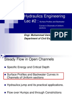 Lecture # 02 Surface Profiles and Backwater Curves in Channels of Uniform Sections