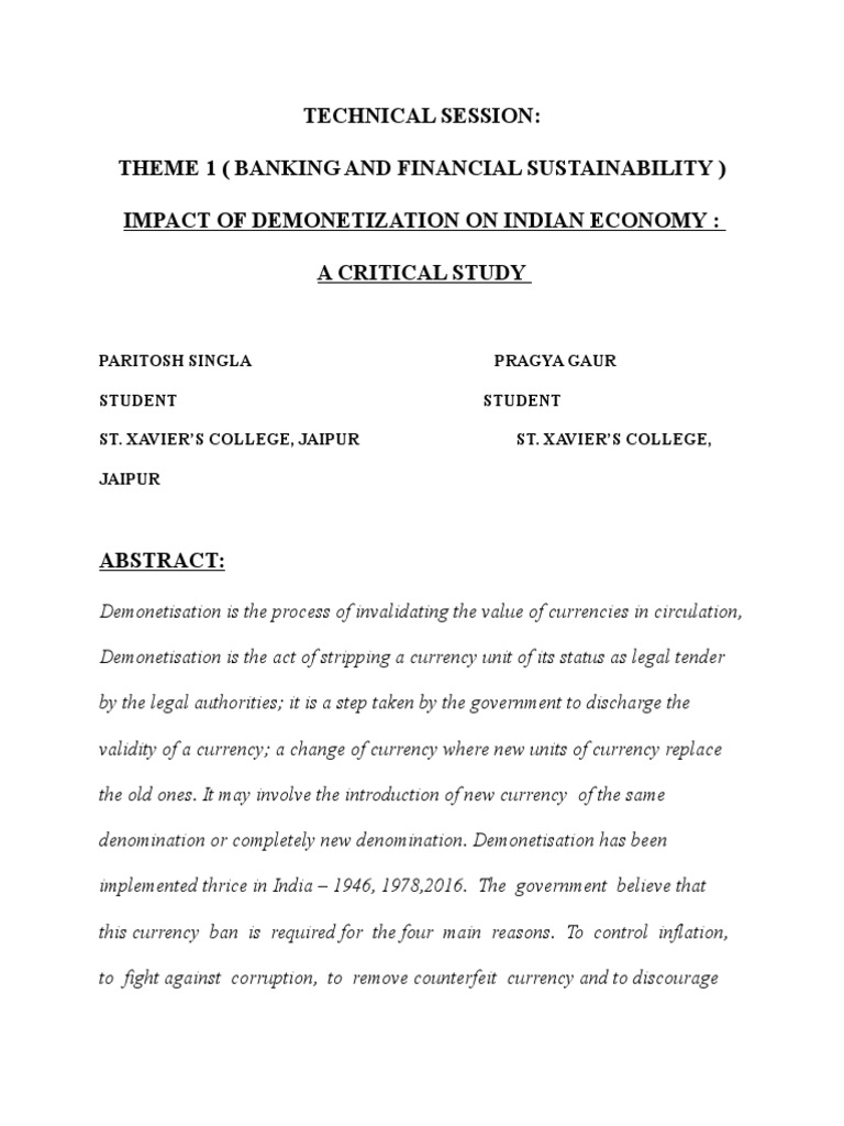 Abstract For Symposium 2019 Xaviers | PDF | Finance & Money Management