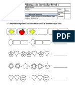 Priorización Curricular Nivel 1 Matemática 1° Básico