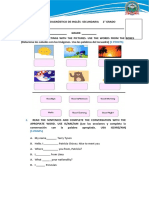 EVALUACION DIAGNOSTICA DE INGLÉS 2°