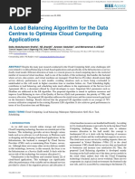 A Load Balancing Algorithm For The Data Centres To